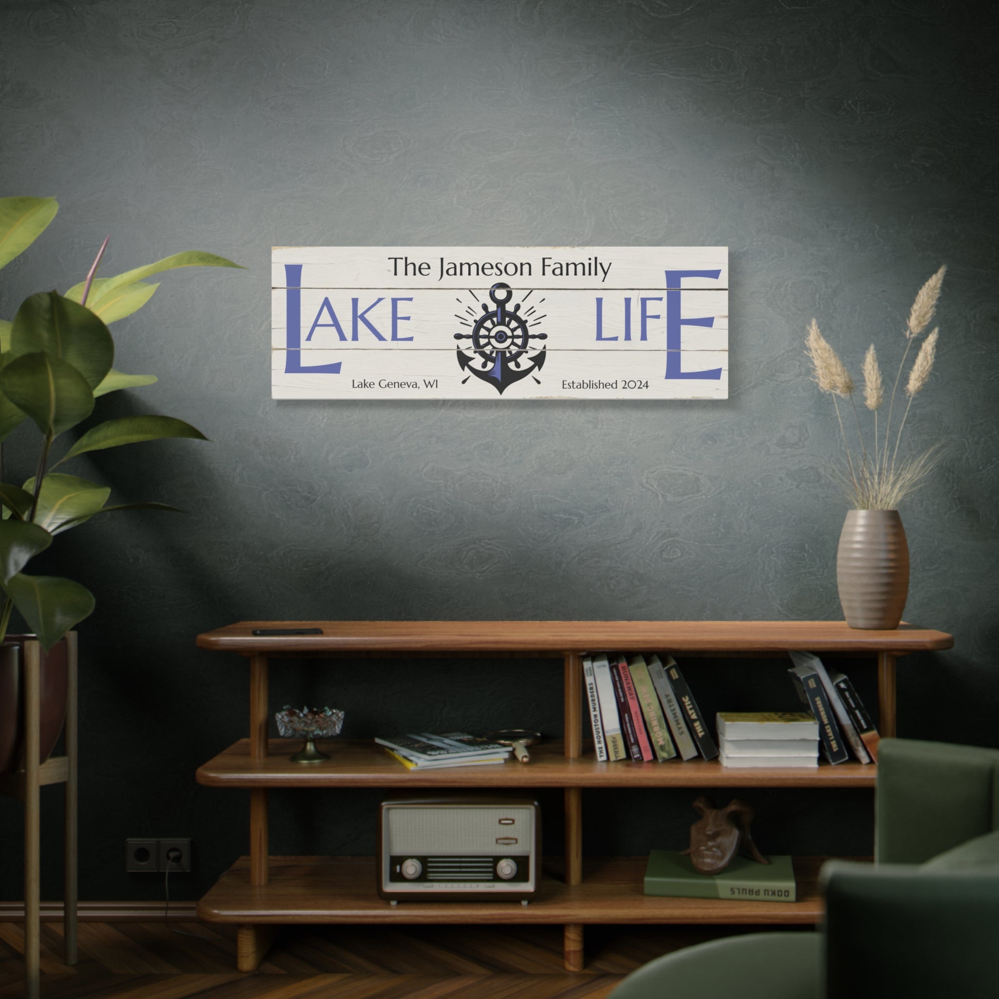 Anchored Lake Life Sign