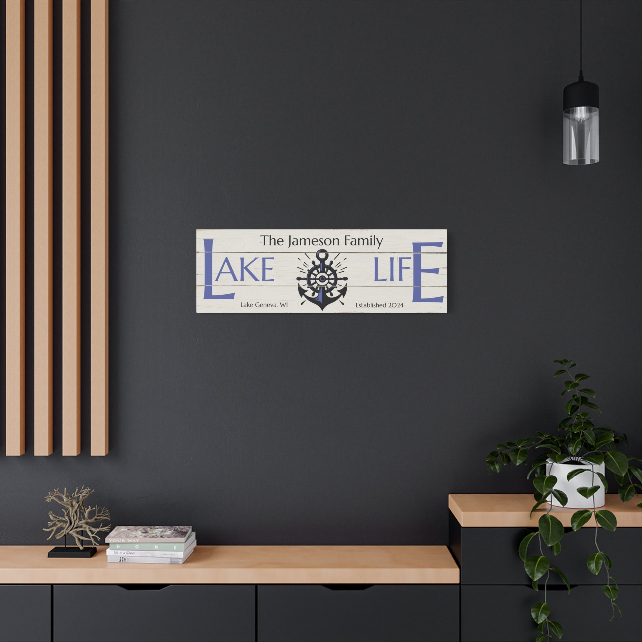 Anchored Lake Life Sign
