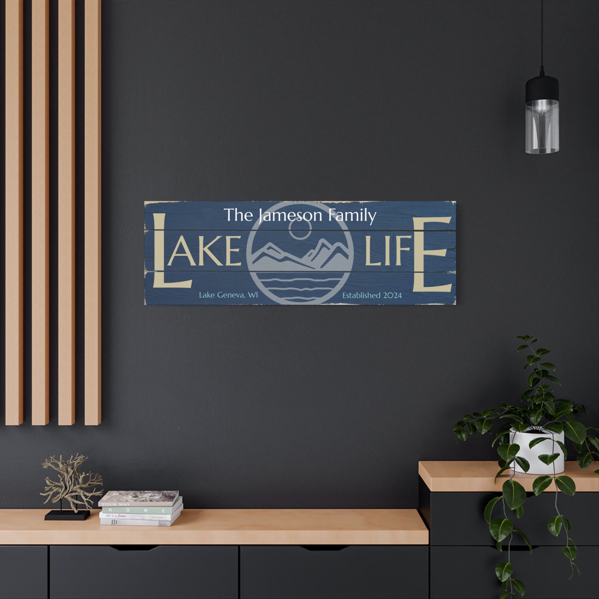 Mountain Lake Life Sign
